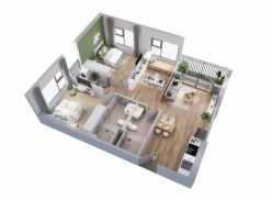 Thiết kế căn hộ 02PN Imperia Long Biên